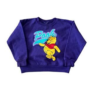 Disney Winnie the Pooh Purple Sweatshirt  3T Toddler Vintage Cartoon Crewneck